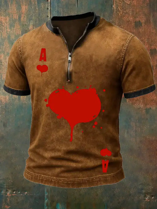 Men’s Retro Poker Art Casual Polo Shirt A / S