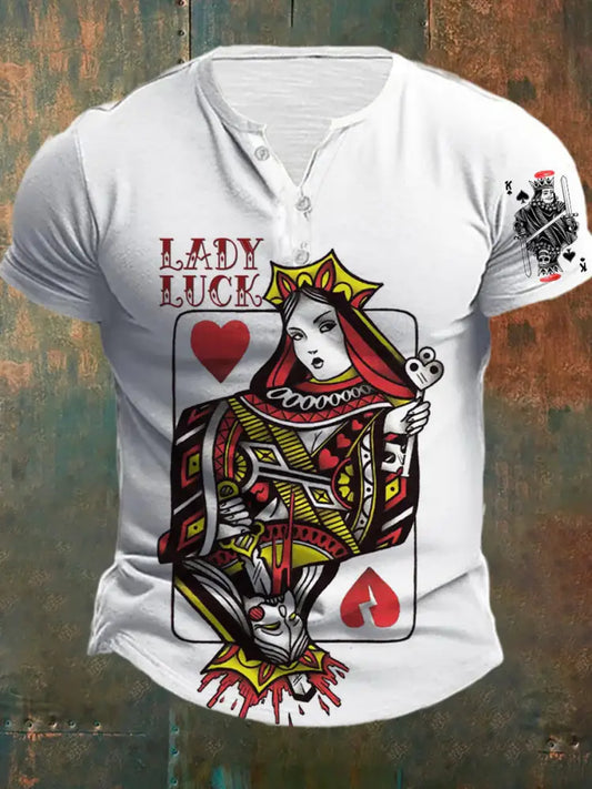 Men’s Retro Poker Art Casual Polo Shirt A / S