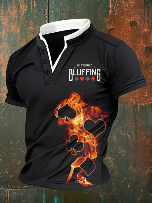 Men’s Retro Poker Art Casual Polo Shirt A / S