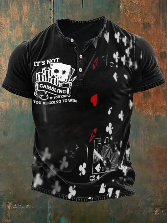 Men’s Retro Poker Art Casual Polo Shirt A / S