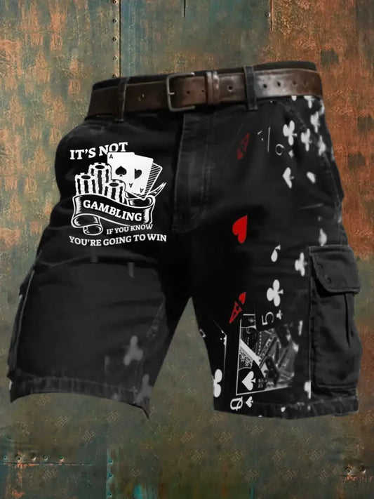 Men’s Retro Poker Art Casual Shorts A / S