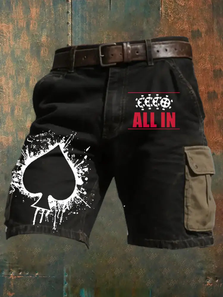 Men’s Retro Poker Art Casual Shorts A / S