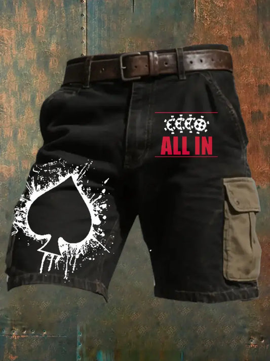 Men’s Retro Poker Art Casual Shorts A / S