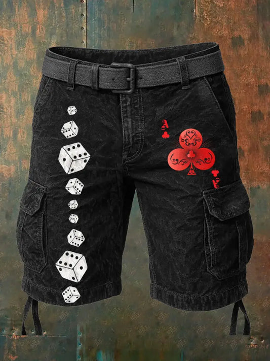 Men’s Retro Poker Art Casual Shorts A / S