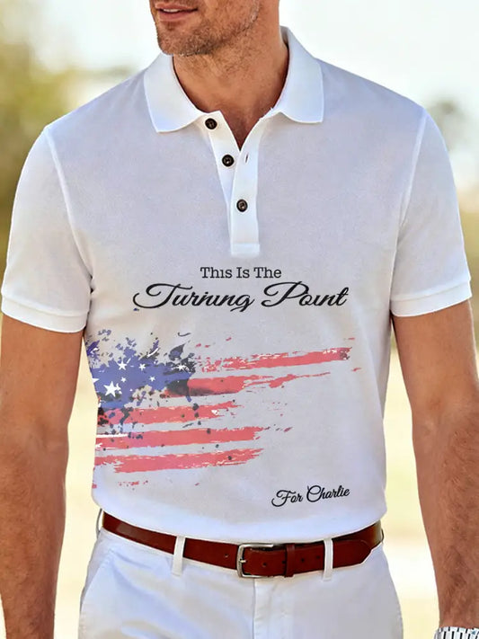 Men’s Retro Print Turning Point Commemorative Polo Shirt A / S