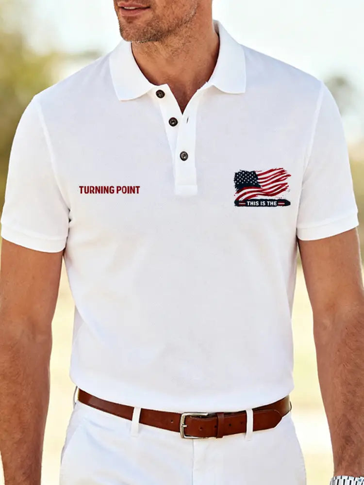 Men’s Retro Print Turning Point Commemorative Polo Shirt A / S