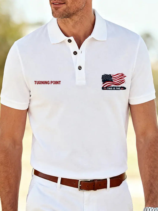 Men’s Retro Print Turning Point Commemorative Polo Shirt A / S