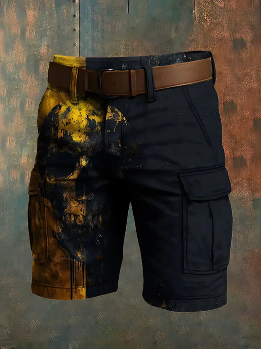 Men’s Retro Punk Art Print Casual Shorts A / S