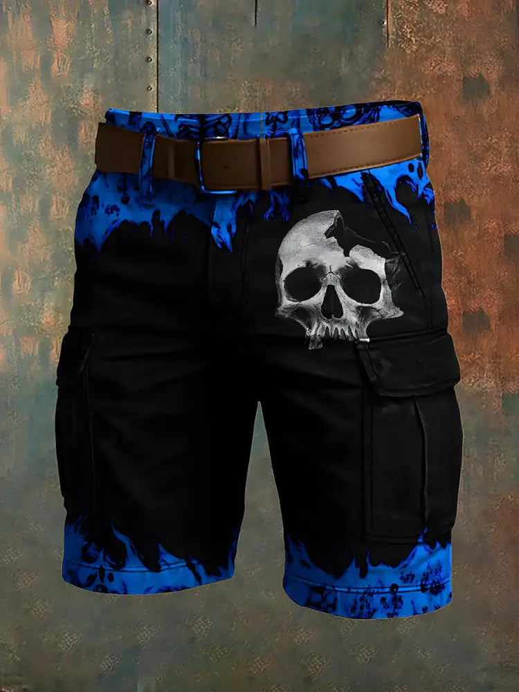 Men’s Retro Punk Art Print Casual Shorts A / S