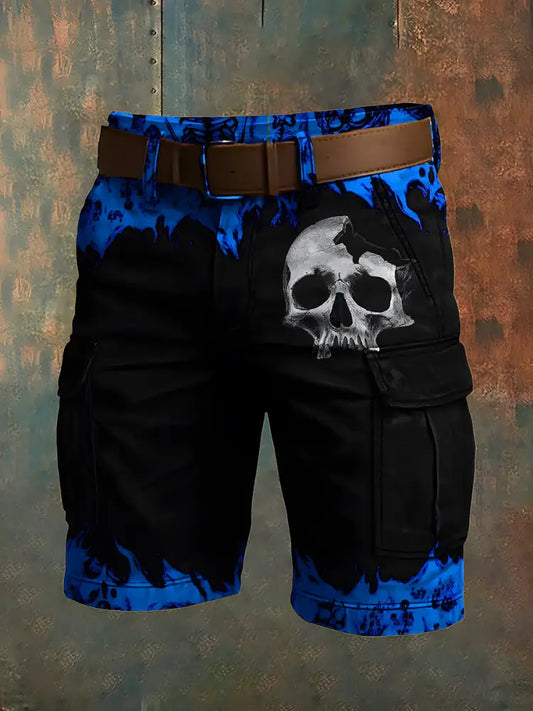 Men’s Retro Punk Art Print Casual Shorts A / S