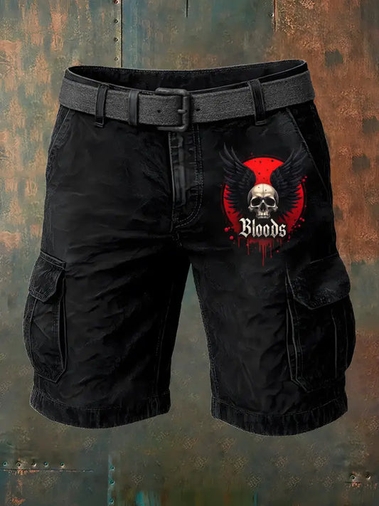 Men’s Retro Punk Art Print Casual Shorts A / S