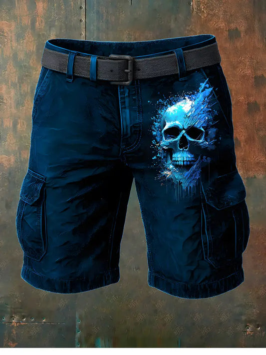 Men’s Retro Punk Art Print Casual Shorts A / S