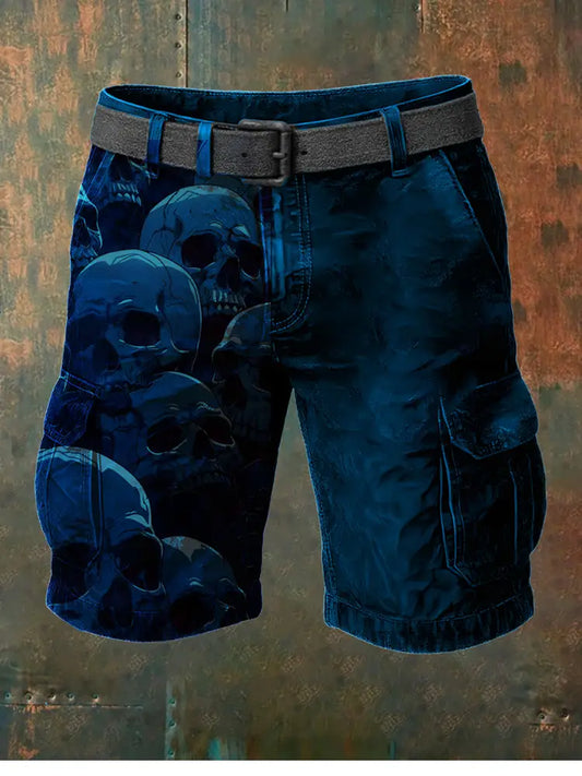 Men’s Retro Punk Art Print Casual Shorts A / S