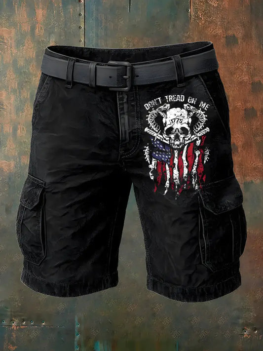 Men’s Retro Punk Art Print Casual Shorts A / S