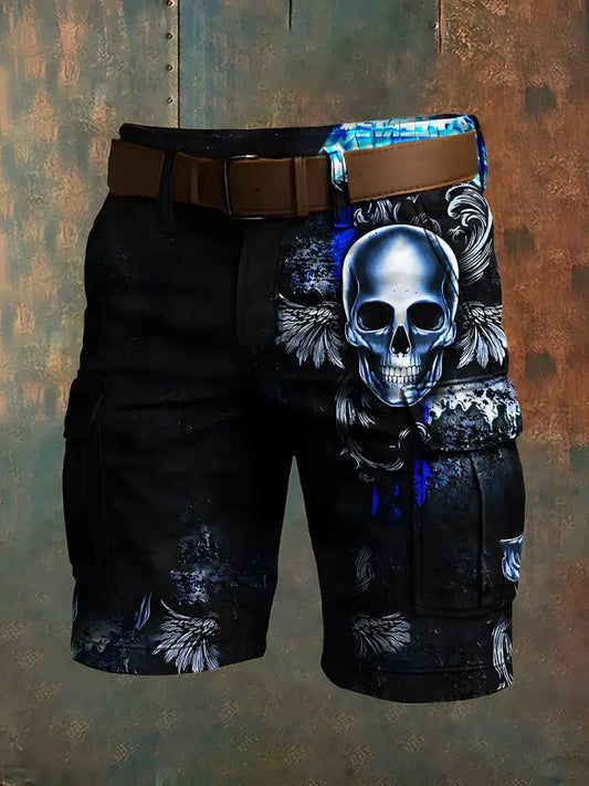 Men’s Retro Punk Art Print Casual Shorts A / S