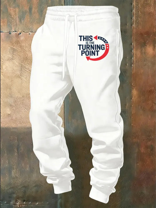 Men’s Retro Turning Point Art Print Casual Commemorative Trousers A / S