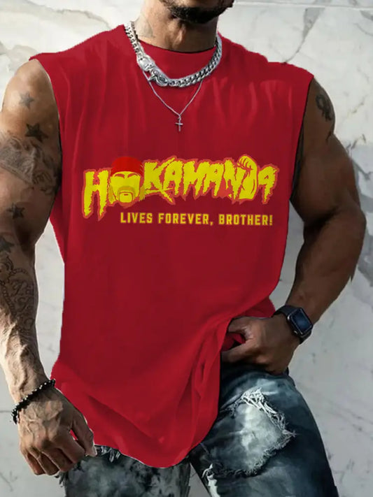 Men’s Rip Brother Printed Tank Tops Red / S