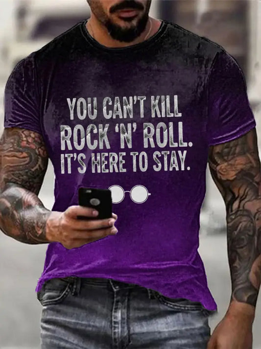 Men’s Rock Legends T-shirt Black-Purple / S
