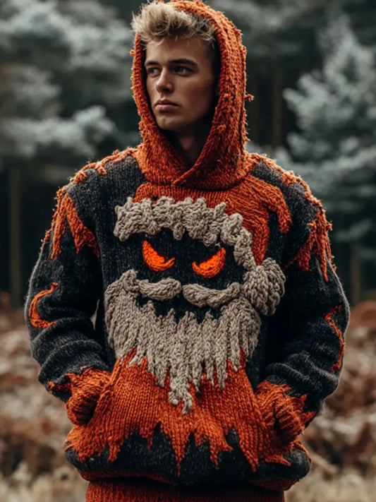 Men’s Santa Claus Hoodie Orange-Black / S