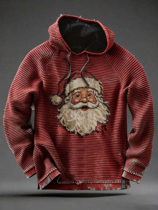 Men’s Santa Claus Print Casual Hoodie Red / S