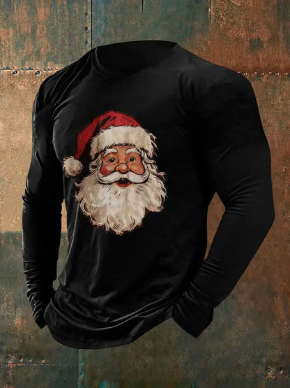 Men’s Santa Claus Print Casual T-shirt Black / S