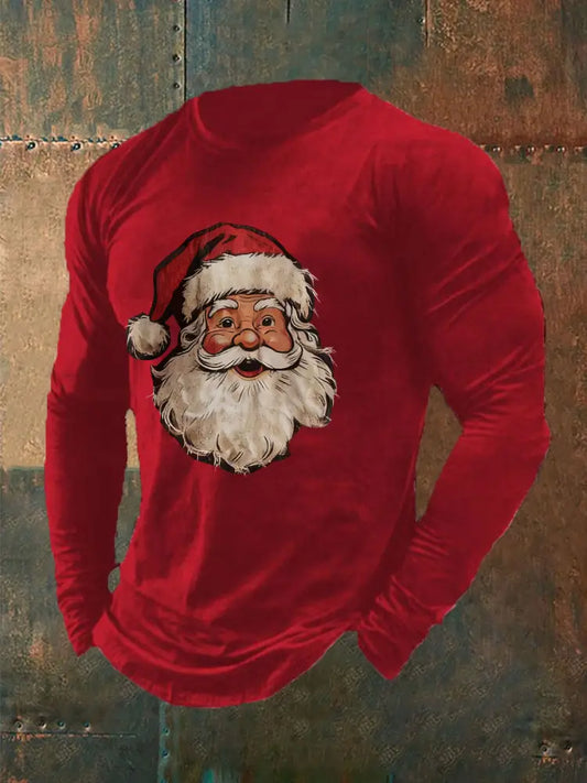 Men’s Santa Claus Print Casual T-shirt Red / S