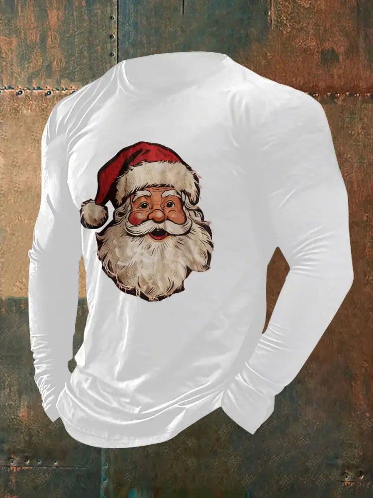Men’s Santa Claus Print Casual T-shirt White / S