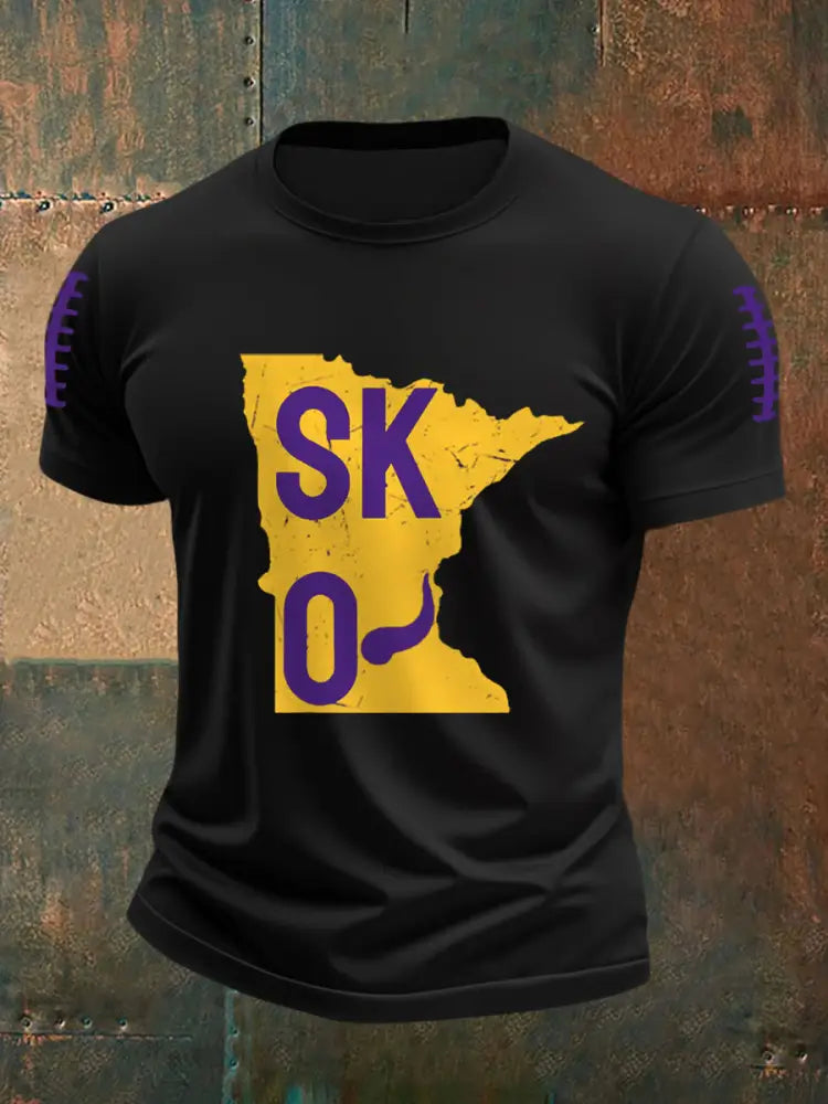 Men’s SKOL Football Fans Lovers Gameday Casual Tee Black / S
