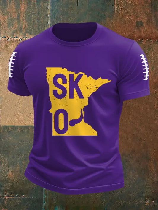 Men’s SKOL Football Fans Lovers Gameday Casual Tee Purple / S