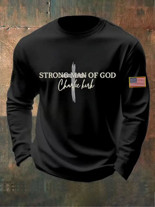 Men’s Strong Man Of God Sweater Black / S