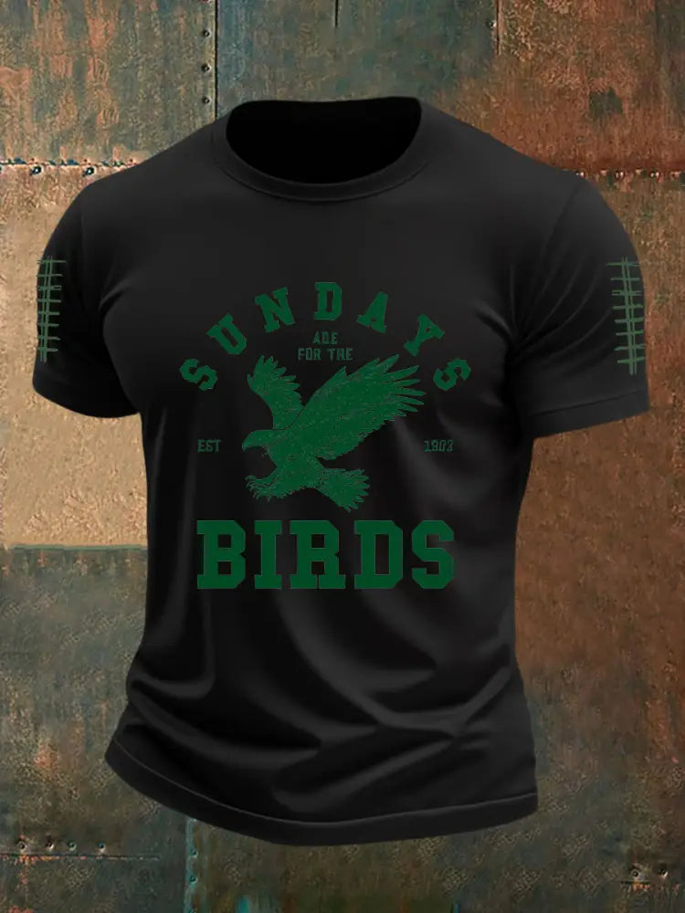 Men’s Sundays Are For The Birds Football Fans Lovers Gameday Casual Short Sleeve Tee Black / S