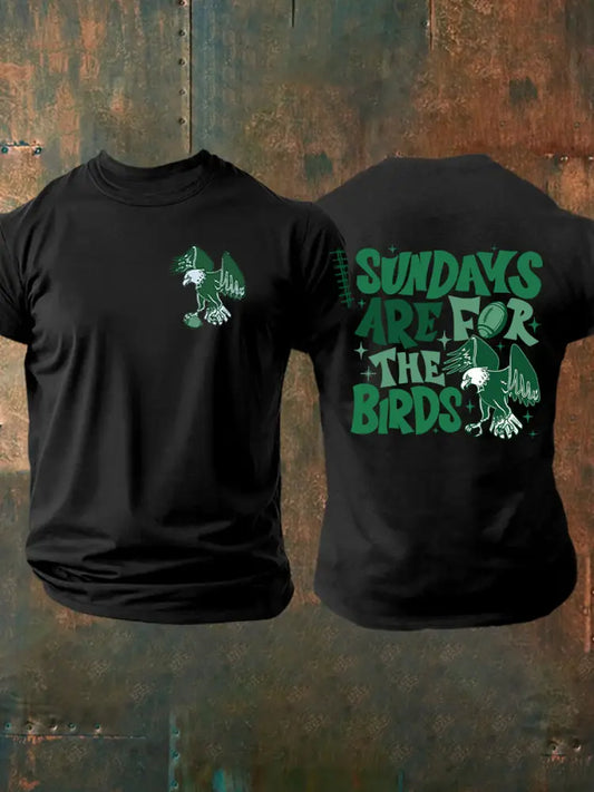 Men’s Sundays Are For The Birds Football Fans Lovers Gameday Casual Short Sleeve Tee Black / S