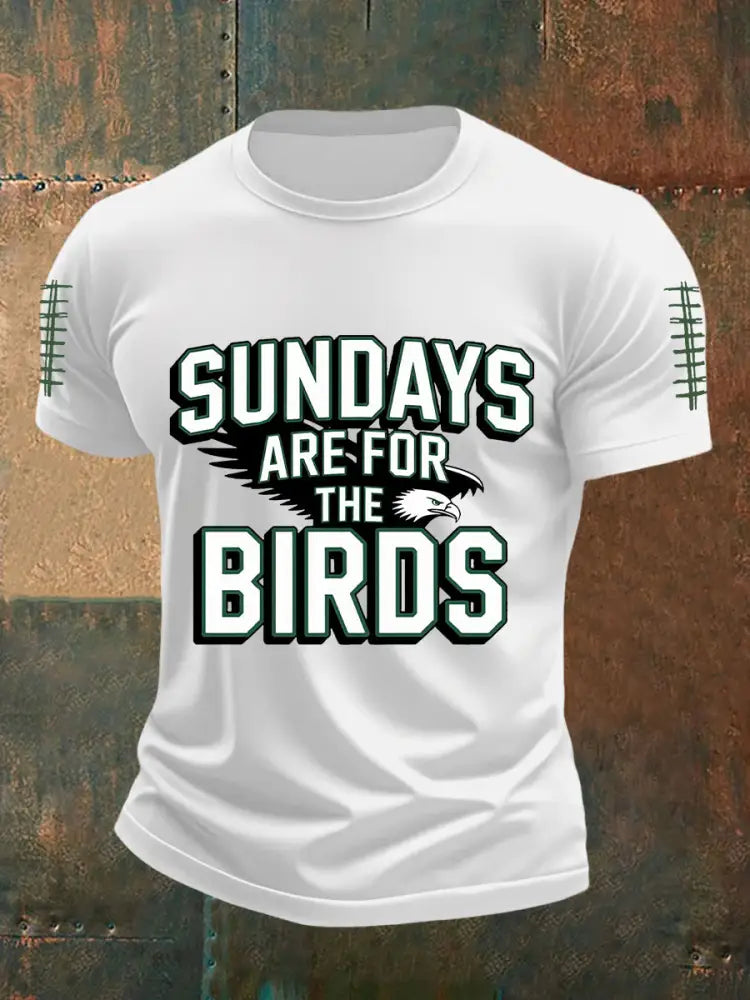 Men’s Sundays Are For The Birds Football Fans Lovers Gameday Casual Short Sleeve Tee White / S