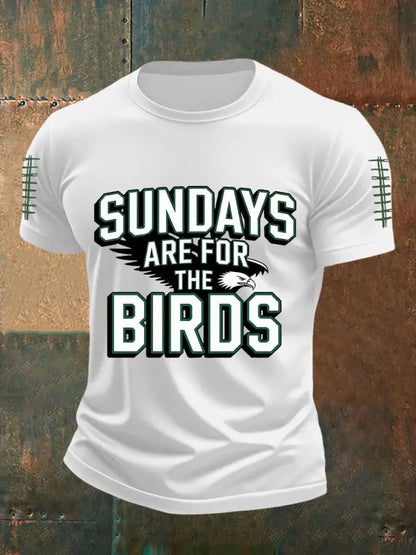 Men’s Sundays Are For The Birds Football Fans Lovers Gameday Casual Short Sleeve Tee White / S