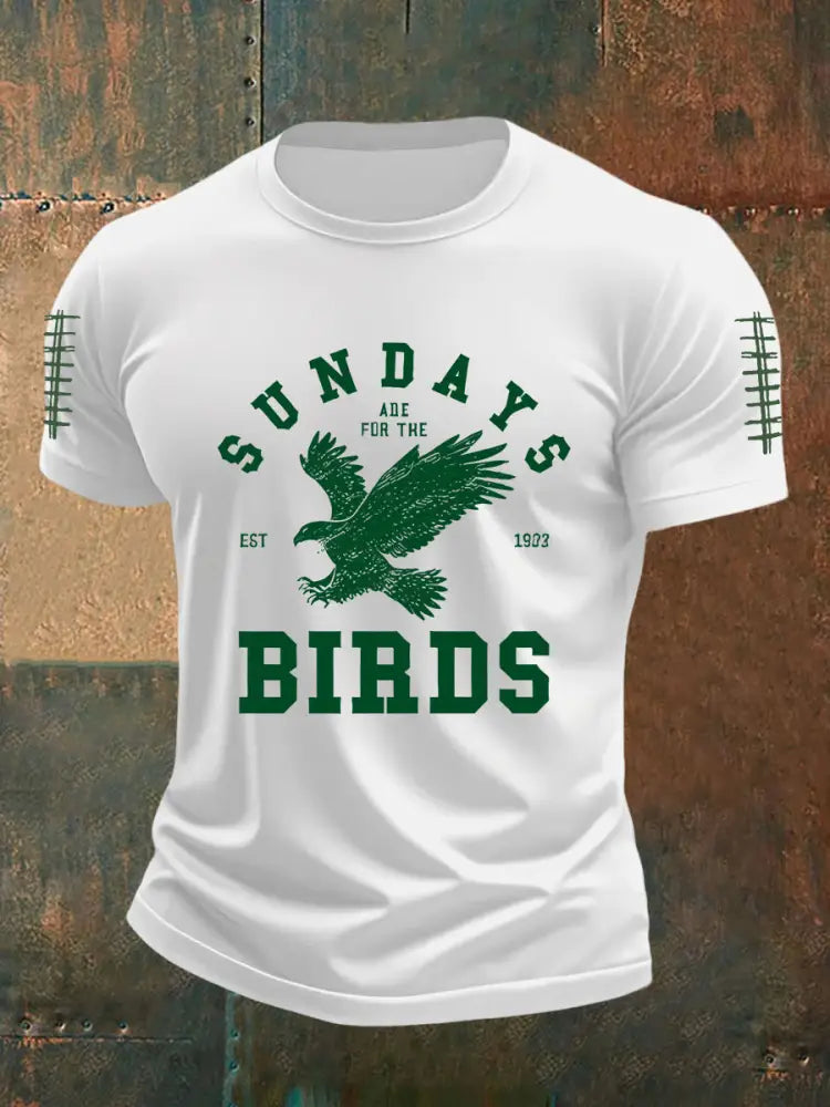 Men’s Sundays Are For The Birds Football Fans Lovers Gameday Casual Short Sleeve Tee White / S
