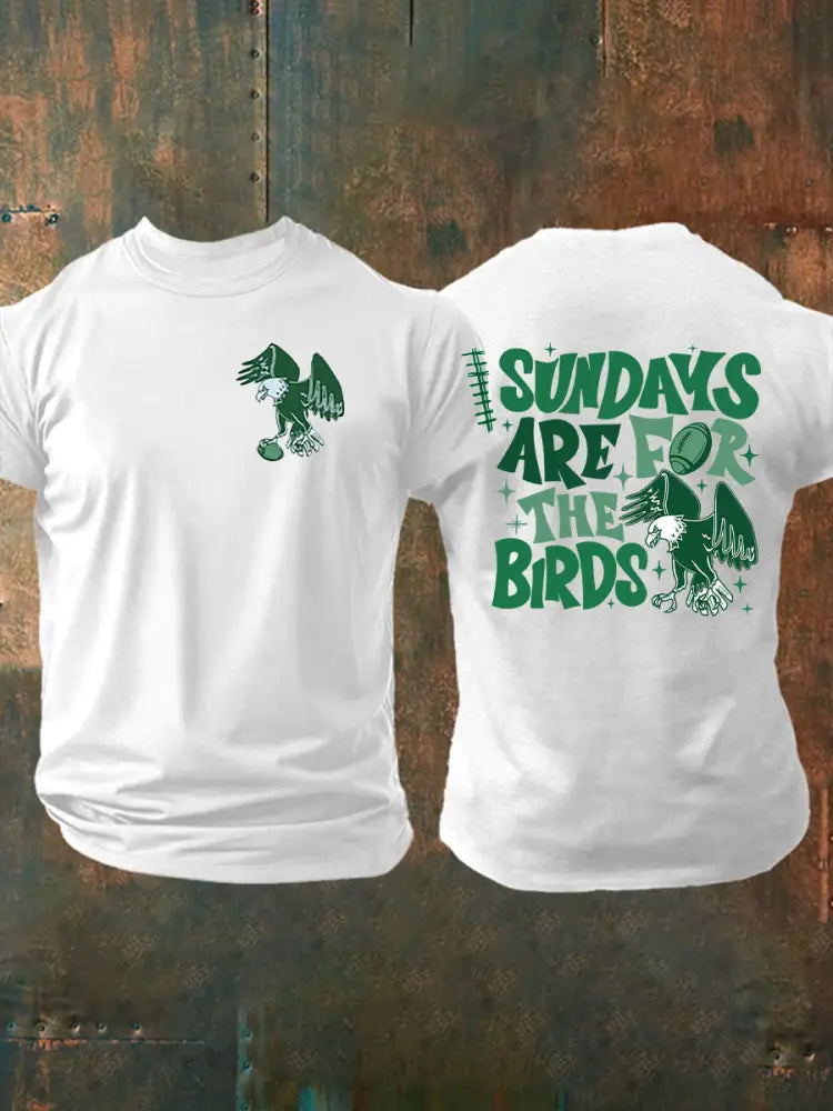 Men’s Sundays Are For The Birds Football Fans Lovers Gameday Casual Short Sleeve Tee White / S