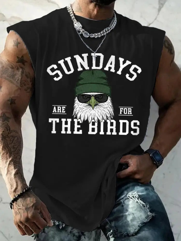 Men’s Sundays Are For The Birds Football Fans Lovers Gameday Casual Tank Top Black / S