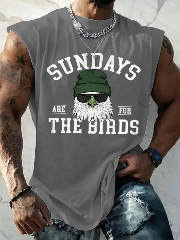 Men’s Sundays Are For The Birds Football Fans Lovers Gameday Casual Tank Top Gray / S