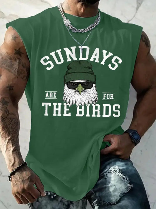 Men’s Sundays Are For The Birds Football Fans Lovers Gameday Casual Tank Top Green / S