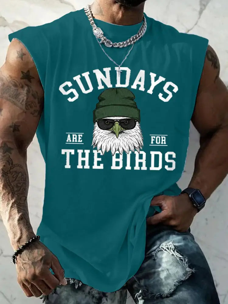 Men’s Sundays Are For The Birds Football Fans Lovers Gameday Casual Tank Top Peacock Blue / S