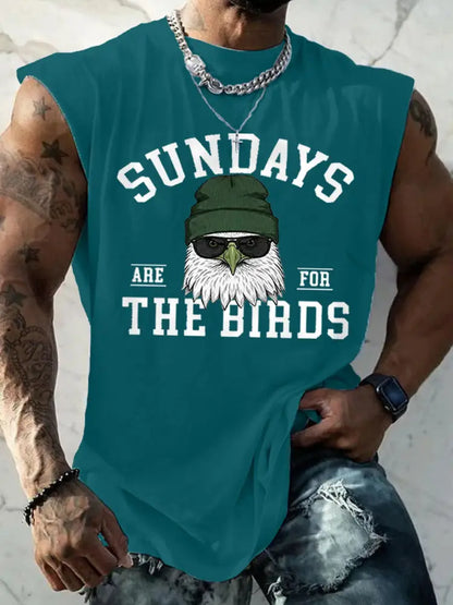 Men’s Sundays Are For The Birds Football Fans Lovers Gameday Casual Tank Top Peacock Blue / S
