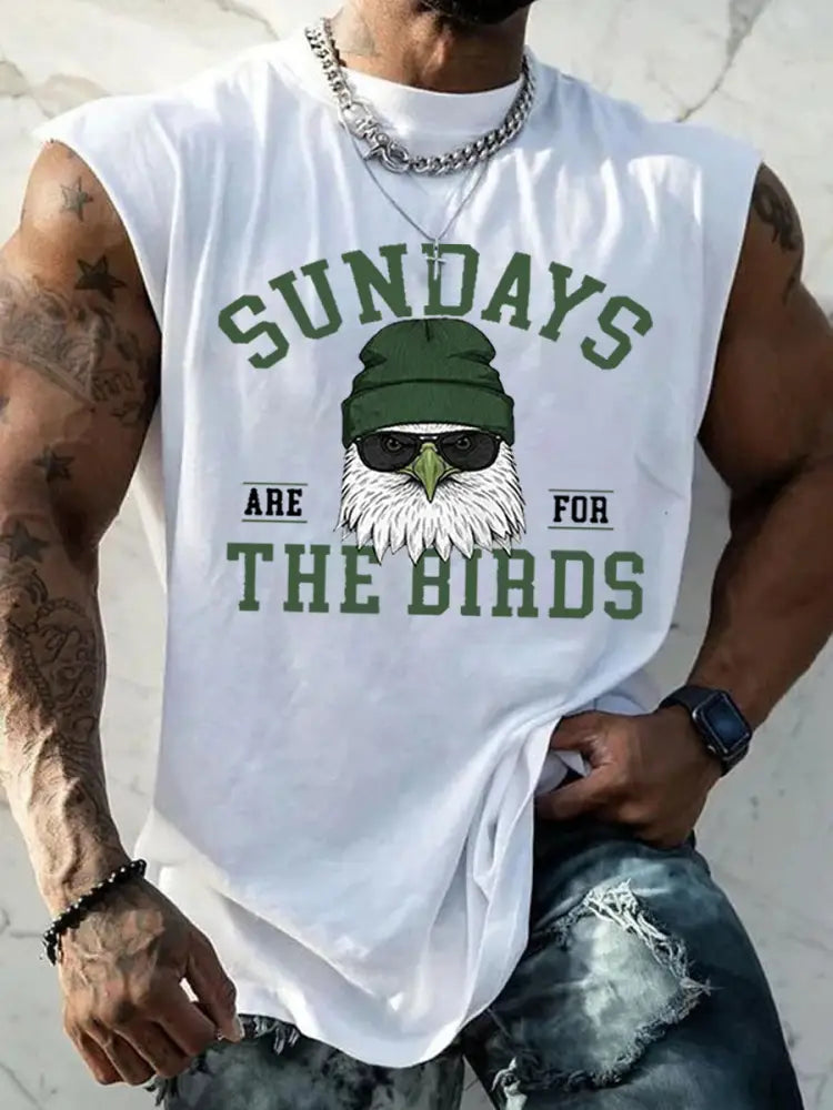 Men’s Sundays Are For The Birds Football Fans Lovers Gameday Casual Tank Top White / S
