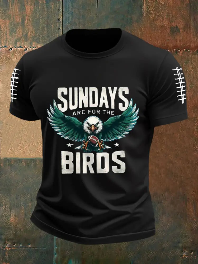 Men’s Sundays Are For The Birds Football Fans Lovers Gameday Casual Tee
