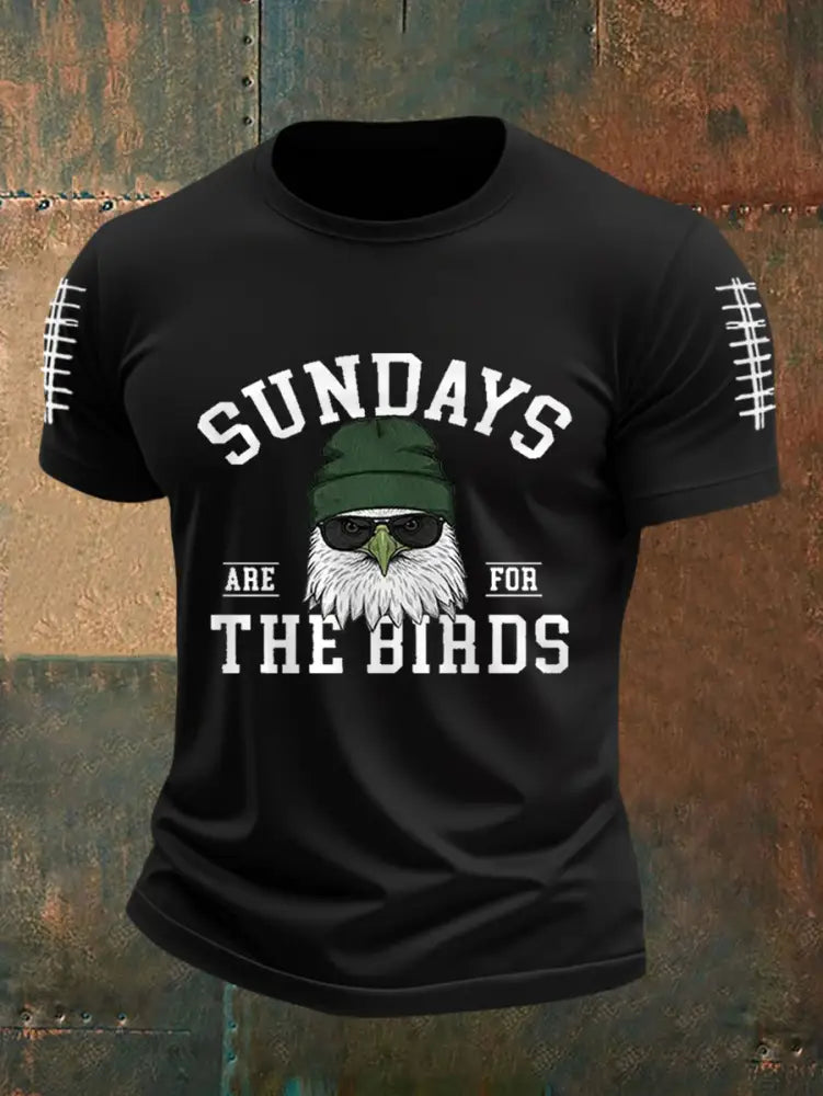 Men’s Sundays Are For The Birds Football Fans Lovers Gameday Casual Tee Black / S