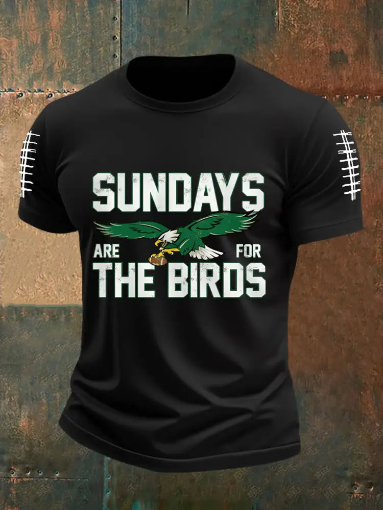 Men’s Sundays Are For The Birds Football Fans Lovers Gameday Casual Tee Black / S