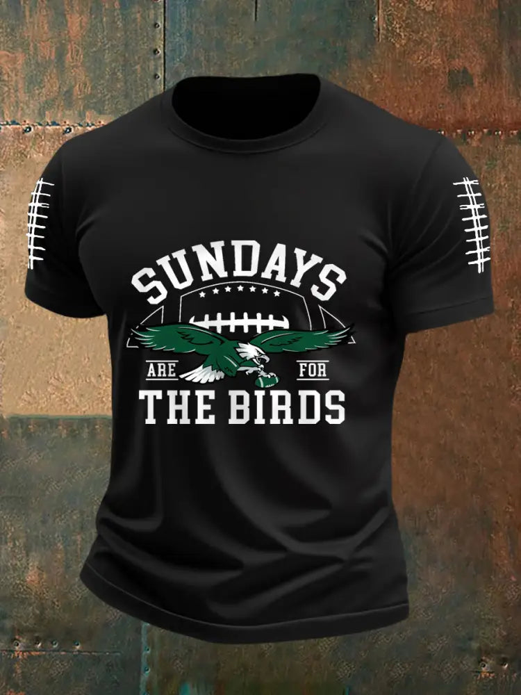 Men’s Sundays Are For The Birds Football Fans Lovers Gameday Casual Tee Black / S
