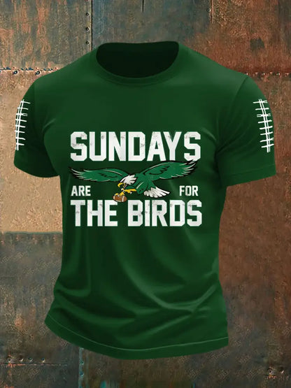 Men’s Sundays Are For The Birds Football Fans Lovers Gameday Casual Tee Dark Green / S