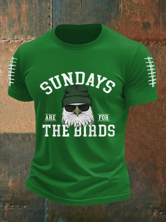 Men’s Sundays Are For The Birds Football Fans Lovers Gameday Casual Tee Green / S