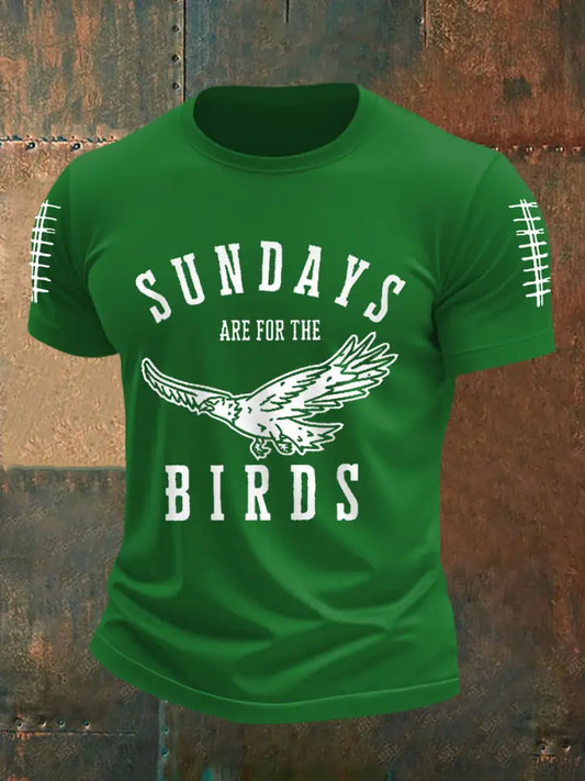 Men’s Sundays Are For The Birds Football Fans Lovers Gameday Casual Tee Green / S