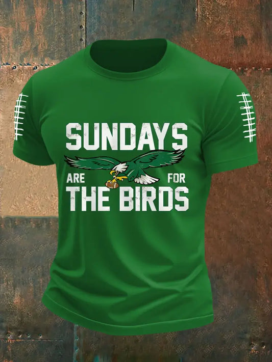 Men’s Sundays Are For The Birds Football Fans Lovers Gameday Casual Tee Green / S